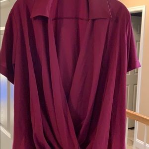 Wrap shirt maroon